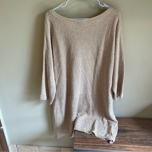 Soft Surroundings Tunic Womens Waffle Knit Pockets Tan One size - Picture 3 of 7